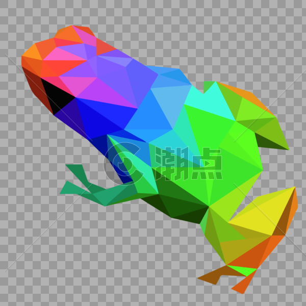 晶状青蛙背面面卡通图片素材免费下载