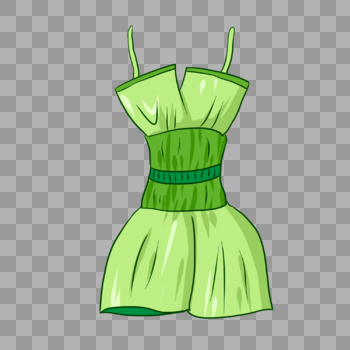 绿色收腰裙图片素材免费下载