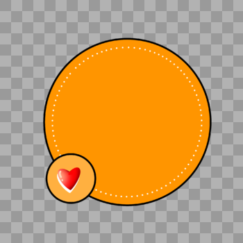 橘黄色圆形边框图片素材免费下载