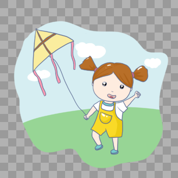 放风筝的女孩图片素材免费下载