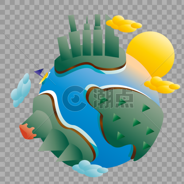 原创立体感地球元素图片素材免费下载