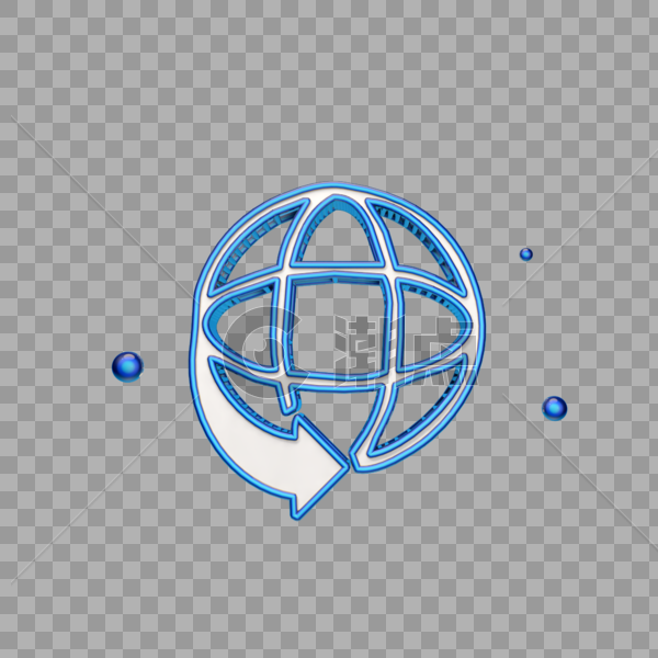 立体全球循环图标图片素材免费下载