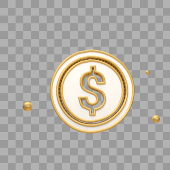立体金色货币图标图片素材免费下载
