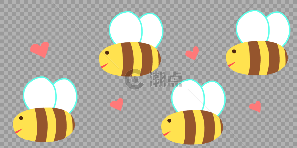 小蜜蜂装饰花边图片素材免费下载