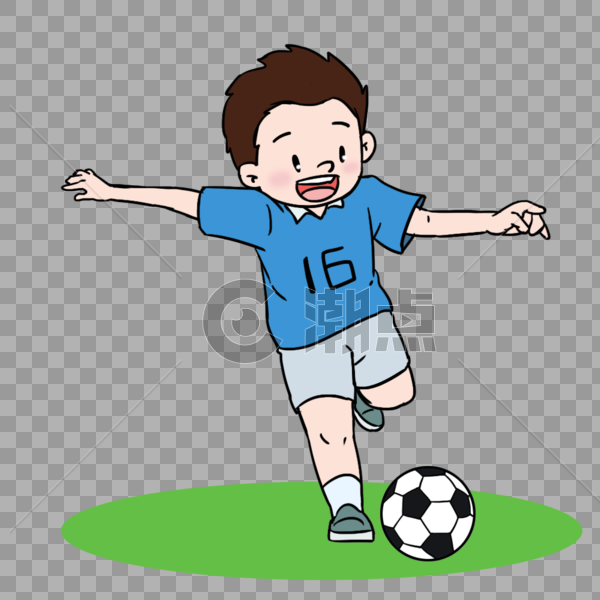 小男孩踢足球图片素材免费下载