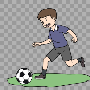 大男孩踢足球图片素材免费下载