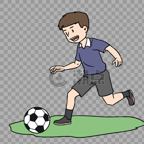 大男孩踢足球图片素材免费下载