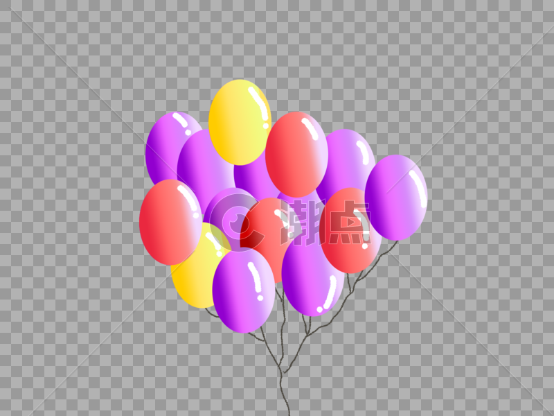 彩色气球元素图片素材免费下载