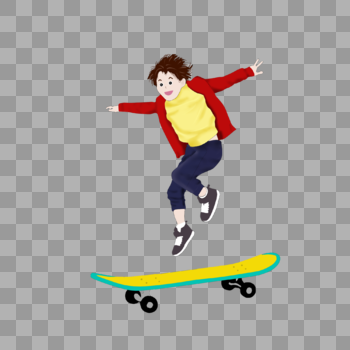 玩滑板的男孩图片素材免费下载
