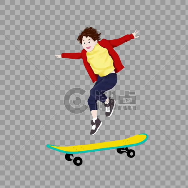 玩滑板的男孩图片素材免费下载