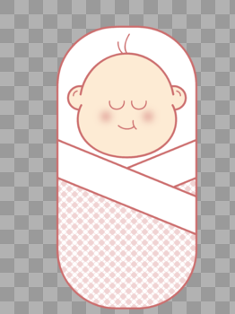 可爱熟睡襁褓甜笑温馨小婴儿图片素材免费下载