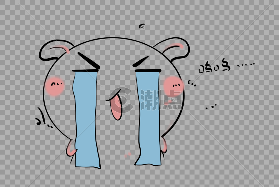 大哭兔子表情包图片素材免费下载