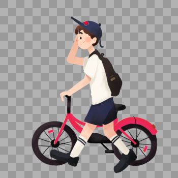 推着自行车的男生图片素材免费下载