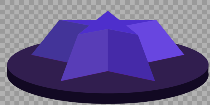 五角星形状立体紫色棱台按钮图片素材免费下载