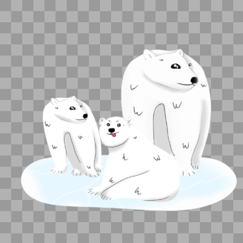 北极熊一家图片素材免费下载