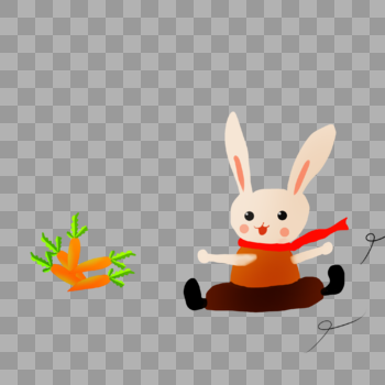 追赶胡萝卜的兔子图片素材免费下载