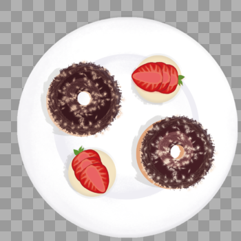 下午茶点心巧克力饼草莓白巧克力图片素材免费下载