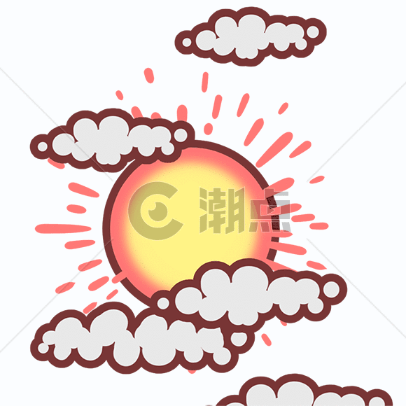太阳云朵动态图GIF动图580*580图片素材免费下载-编号508397-潮点视频