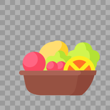 矢量水果插画蔬菜沙拉图片素材免费下载