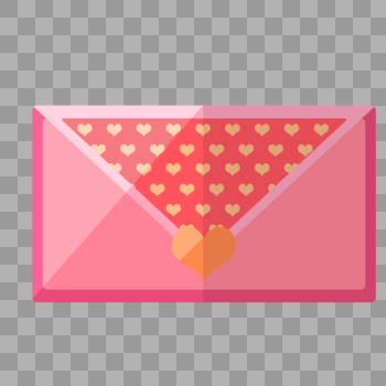 心形斑点粉色信封图片素材免费下载