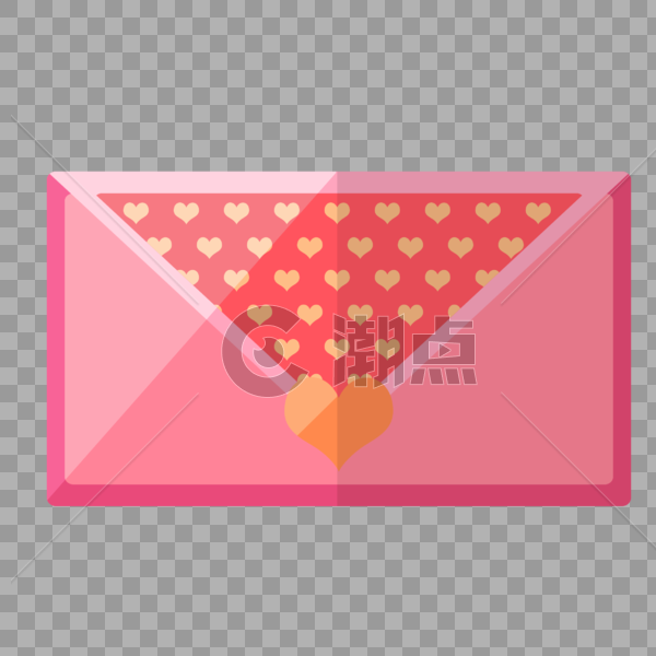 心形斑点粉色信封图片素材免费下载