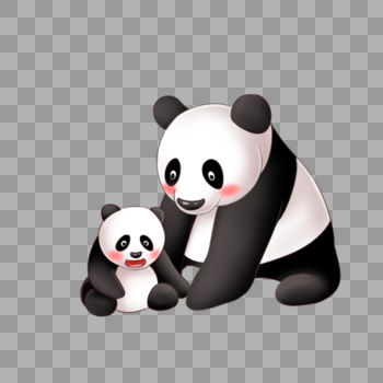 熊猫母子图片素材免费下载