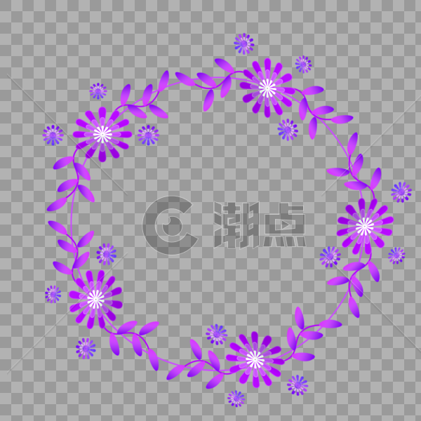 紫色花朵边框图片素材免费下载
