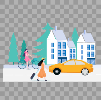街道景象图标免抠矢量插画素材图片素材免费下载