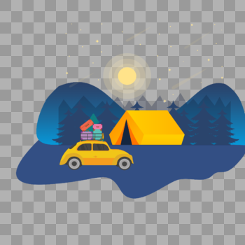 野外露营自驾游图标免抠矢量插画素材图片素材免费下载