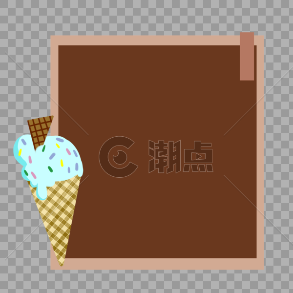 巧克力冰淇淋边框图片素材免费下载