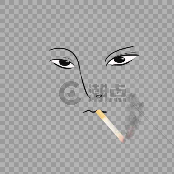 吸烟的面孔图片素材免费下载