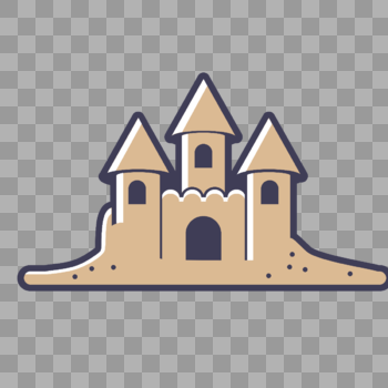 沙雕城堡图标免抠矢量插画素材图片素材免费下载
