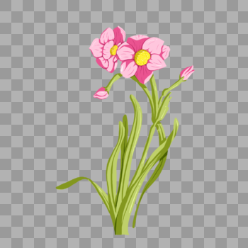 手绘粉色花卉植物图片素材免费下载