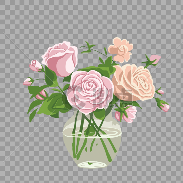 手绘花瓶花卉植物图片素材免费下载
