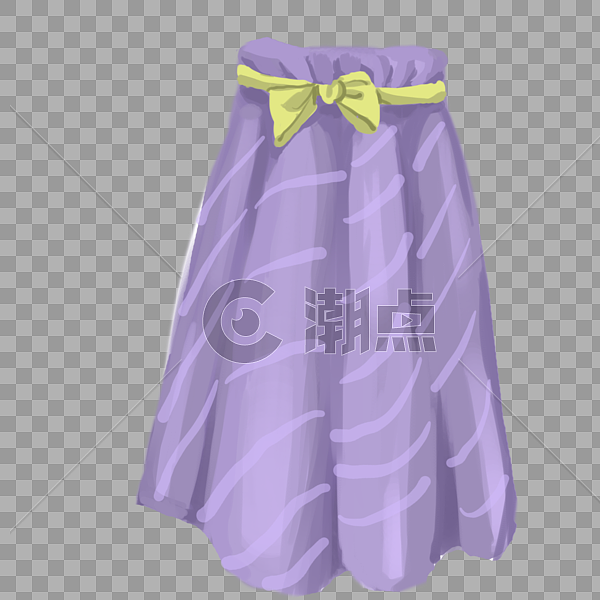 手绘紫色短裙元素图片素材免费下载