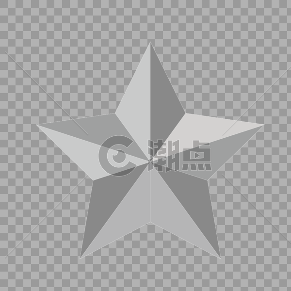 灰色立体五角星图片素材免费下载