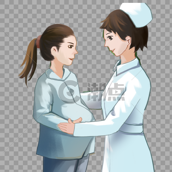 和孕妇在一起的护士图片素材免费下载