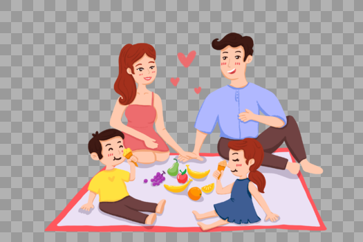 野餐的一家人图片素材免费下载