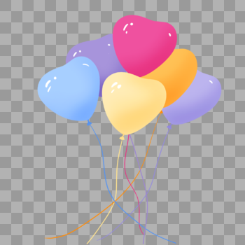 心形彩色气球图片素材免费下载