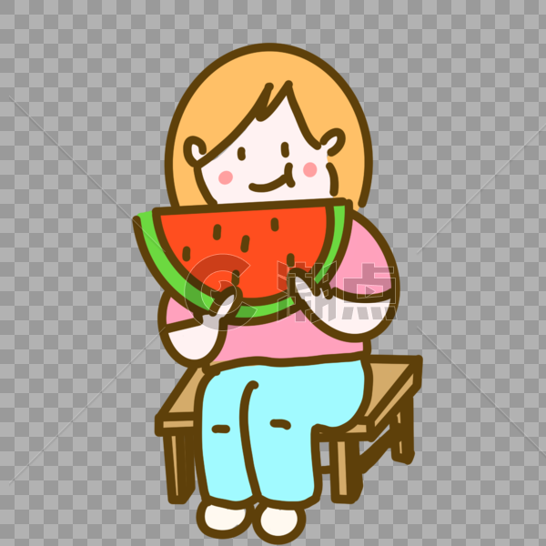 夏天吃西瓜的人图片素材免费下载
