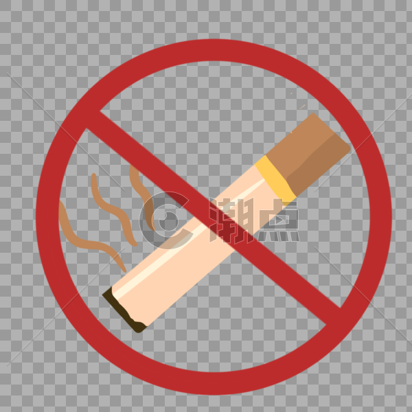 手绘禁止吸烟标识图片素材免费下载