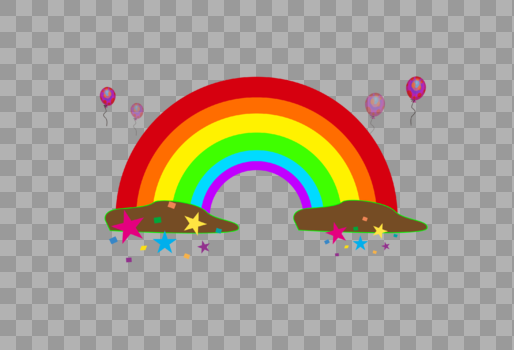 彩虹与气球图片素材免费下载