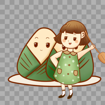 小女孩吃粽子图片素材免费下载