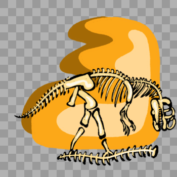 卡通恐龙化石插图图片素材免费下载