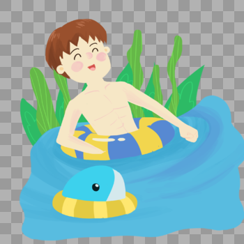 和鲸鱼游泳的男孩图片素材免费下载