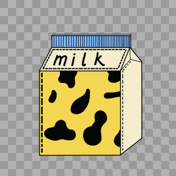 手绘纸盒牛奶图片素材免费下载