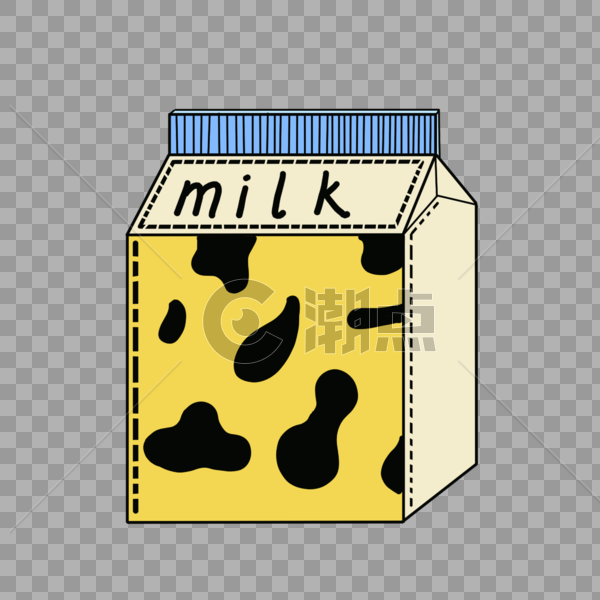 手绘纸盒牛奶图片素材免费下载