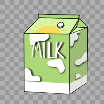 手绘盒装牛奶图片素材免费下载