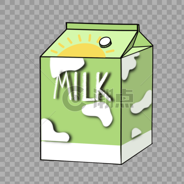 手绘盒装牛奶图片素材免费下载