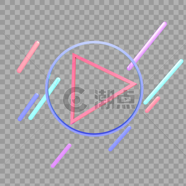 C4D立体电商漂浮线条几何装饰图片素材免费下载